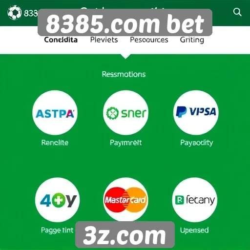 Métodos de pagamento disponíveis em 8385.com bet