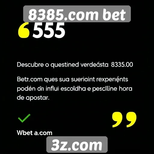 Opiniões de usuários sobre o 8385.com bet
